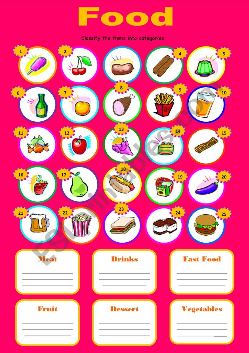 Food worksheet