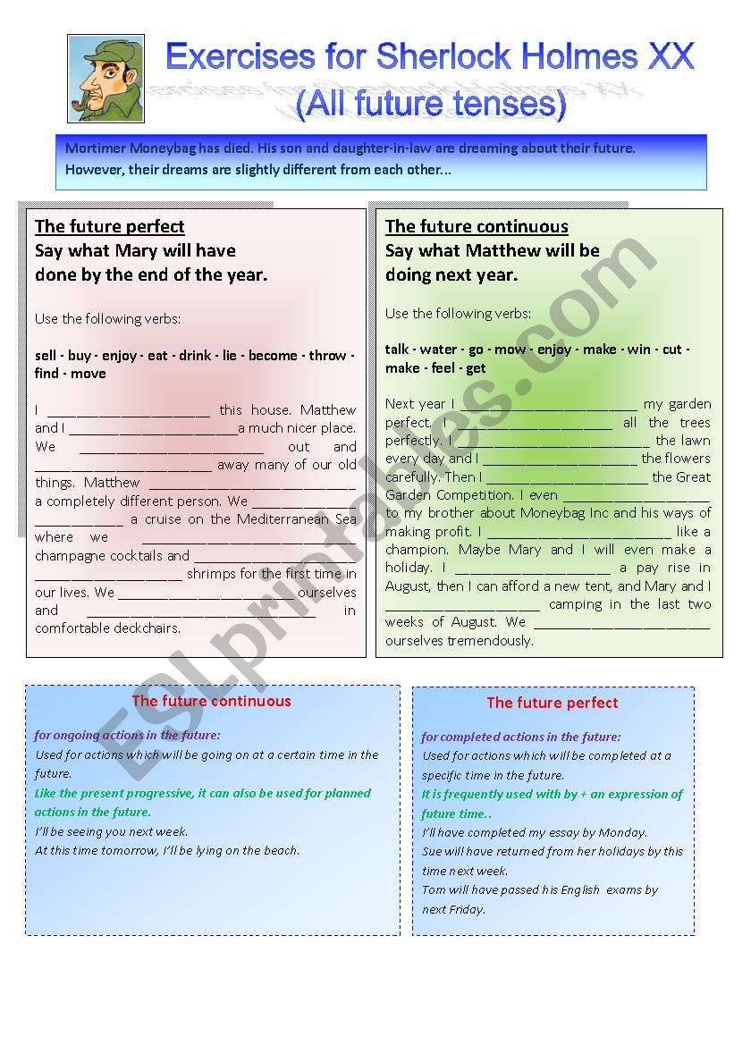 Sherlock Holmes case XX Follow-up: The future tenses