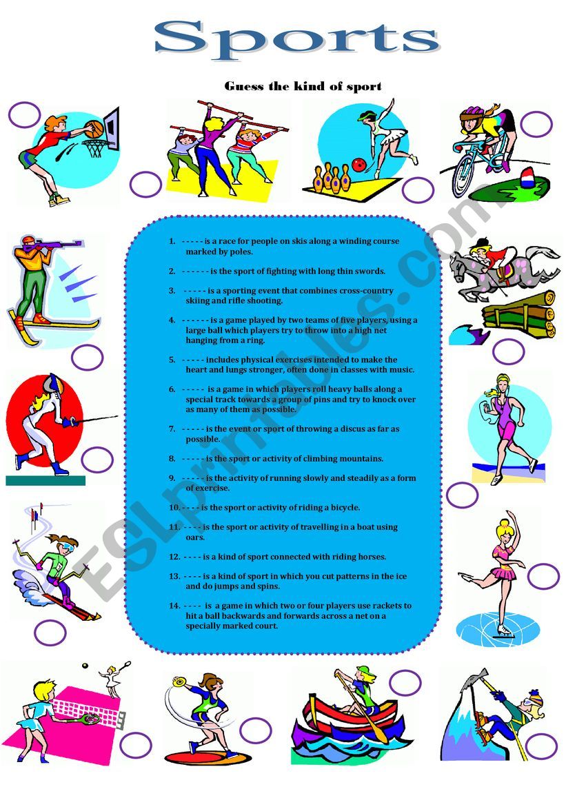 Sports worksheet