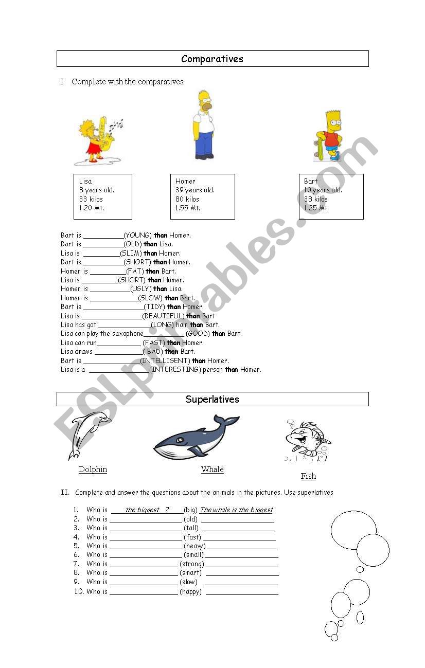 Comparatives and superlataves worksheet