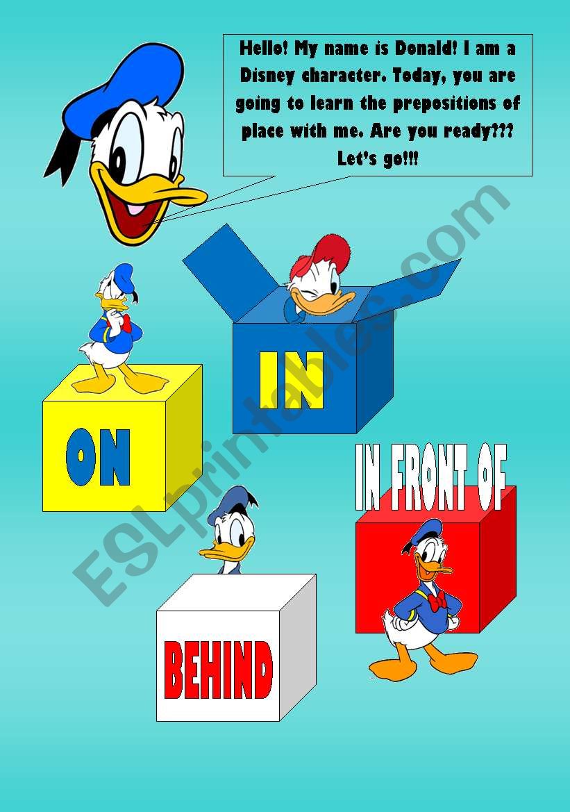 Prepositions of Place (Donald Duck)