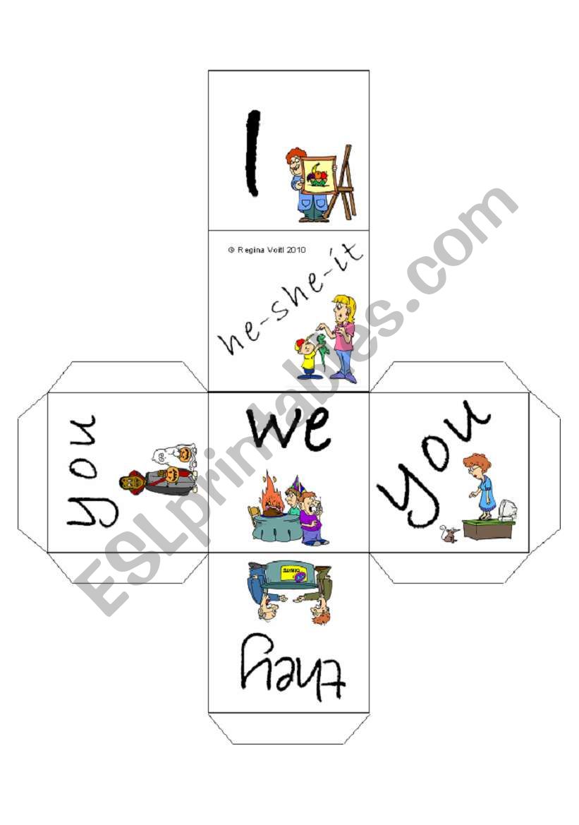 Personal Pronouns (Subject Pronouns) Cube / Dice (by blunderbuster)