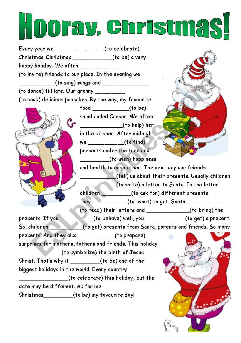 Hooray, Christmas! worksheet