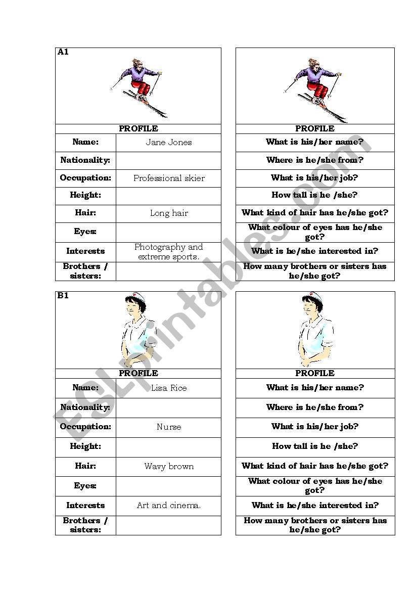 STAR PROFILE worksheet