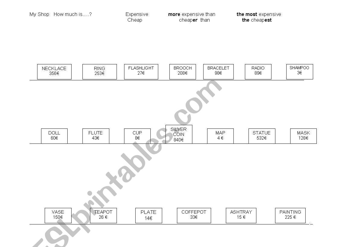 draw my shop worksheet