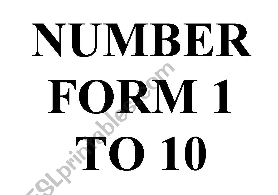NUM FROM 1 TO 10 worksheet