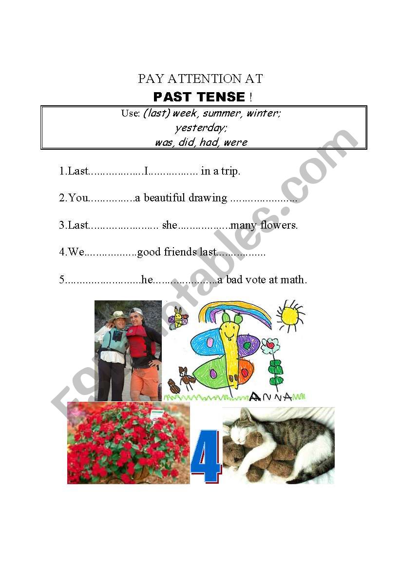 PAST TENSE VOCABULARY worksheet