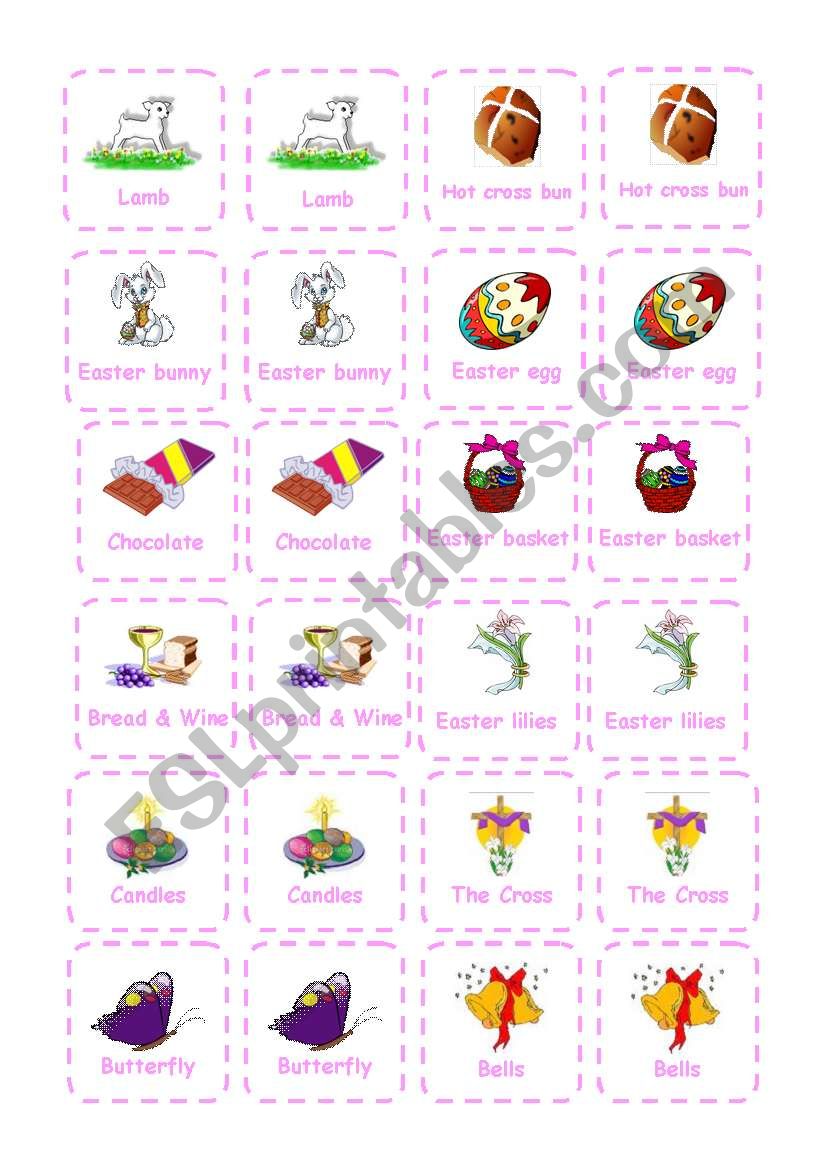 Easter - Memory Game worksheet