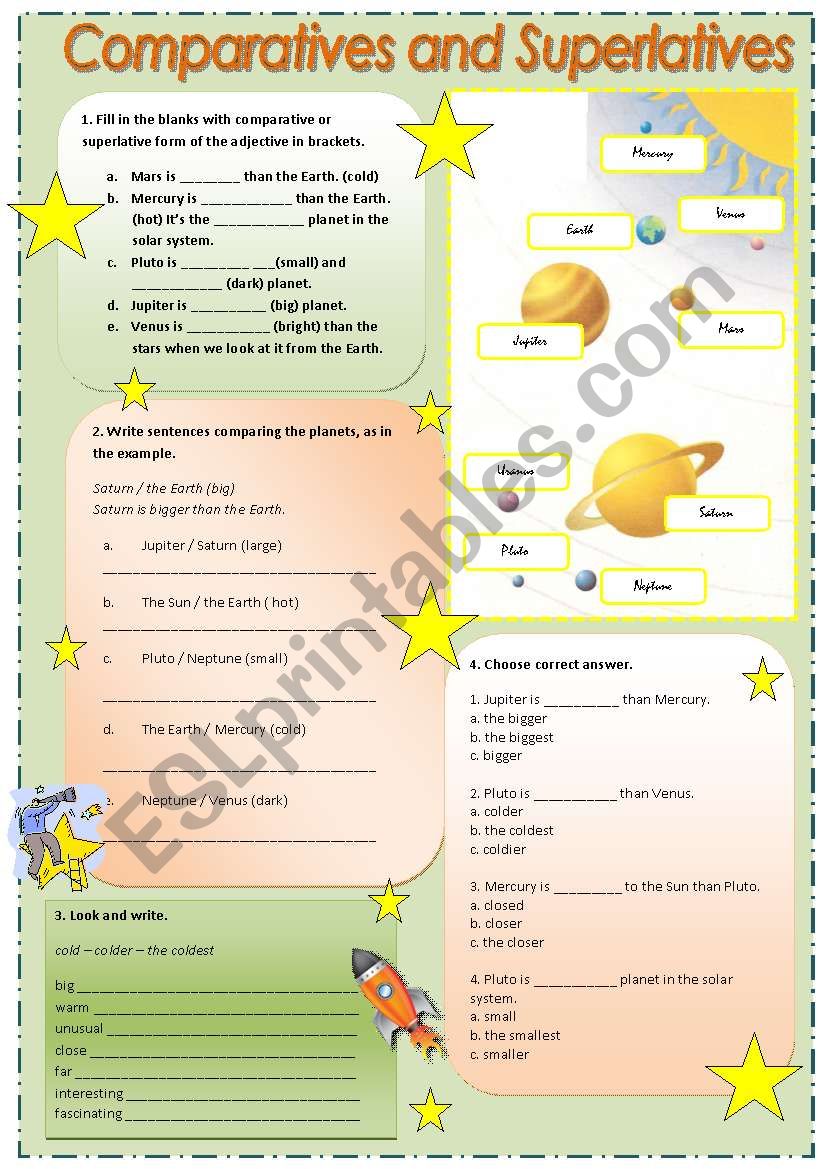 Comparatives and Superlatives worksheet