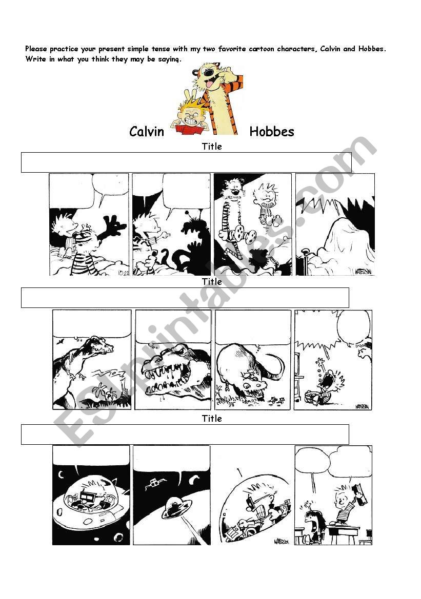 Calvin and Hobbes worksheet