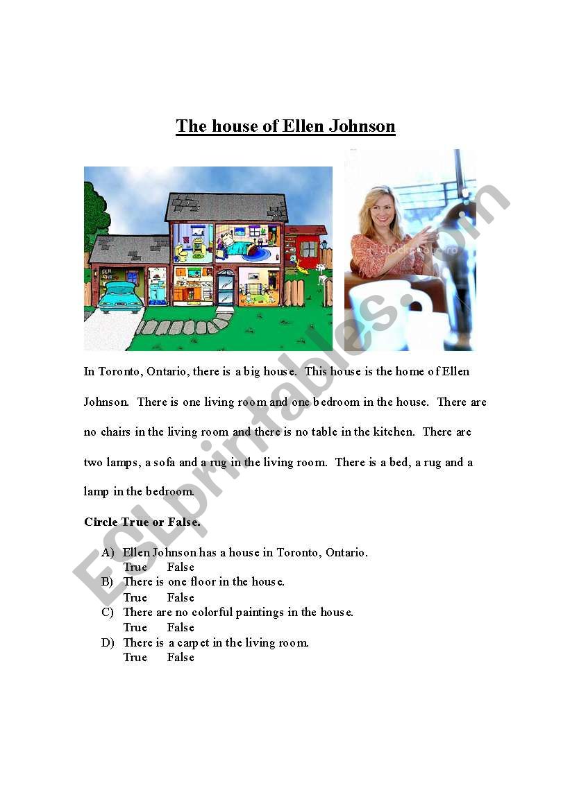 The house of Ellen Johnson worksheet