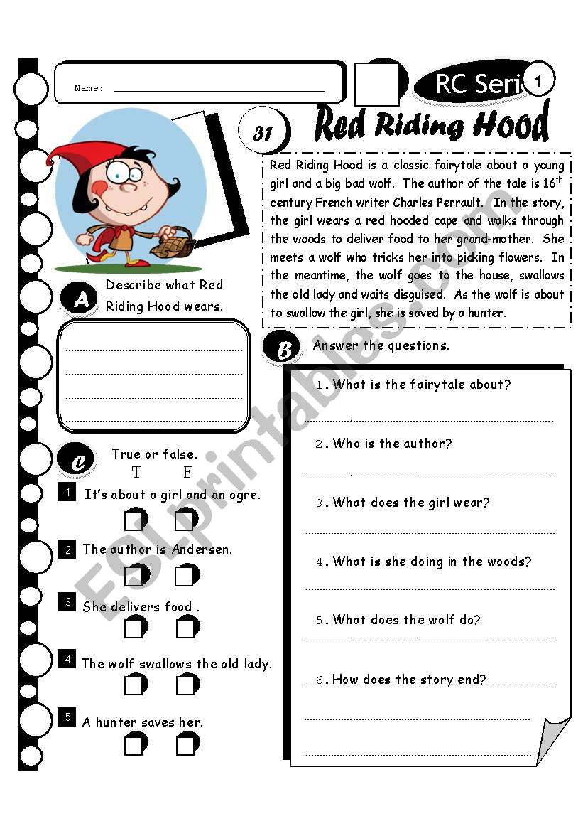 RC Series Level 1_31 Red Riding Hood (Fully Editable + Answer Key)