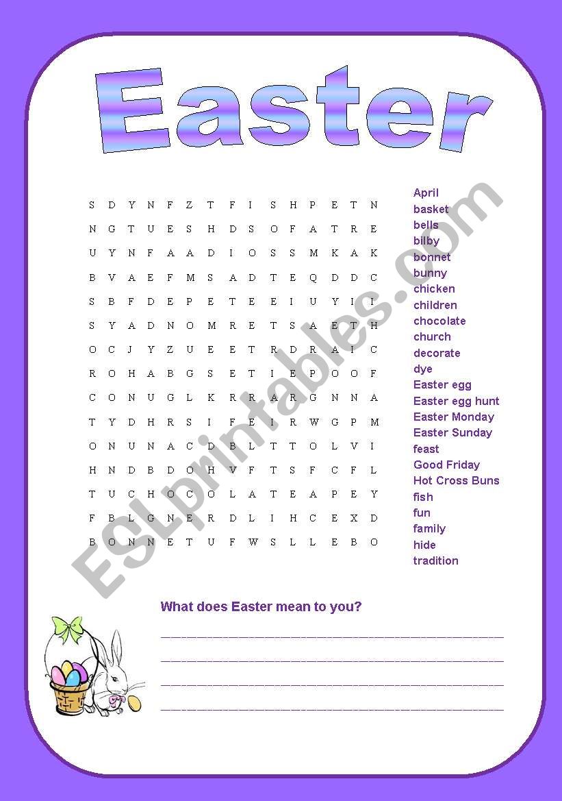 Easter Word Search worksheet