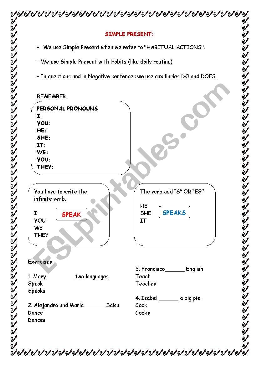 PRESENT SIMPLE  worksheet