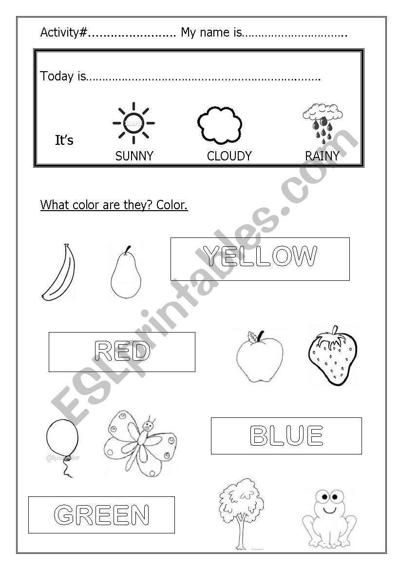 Colors worksheet