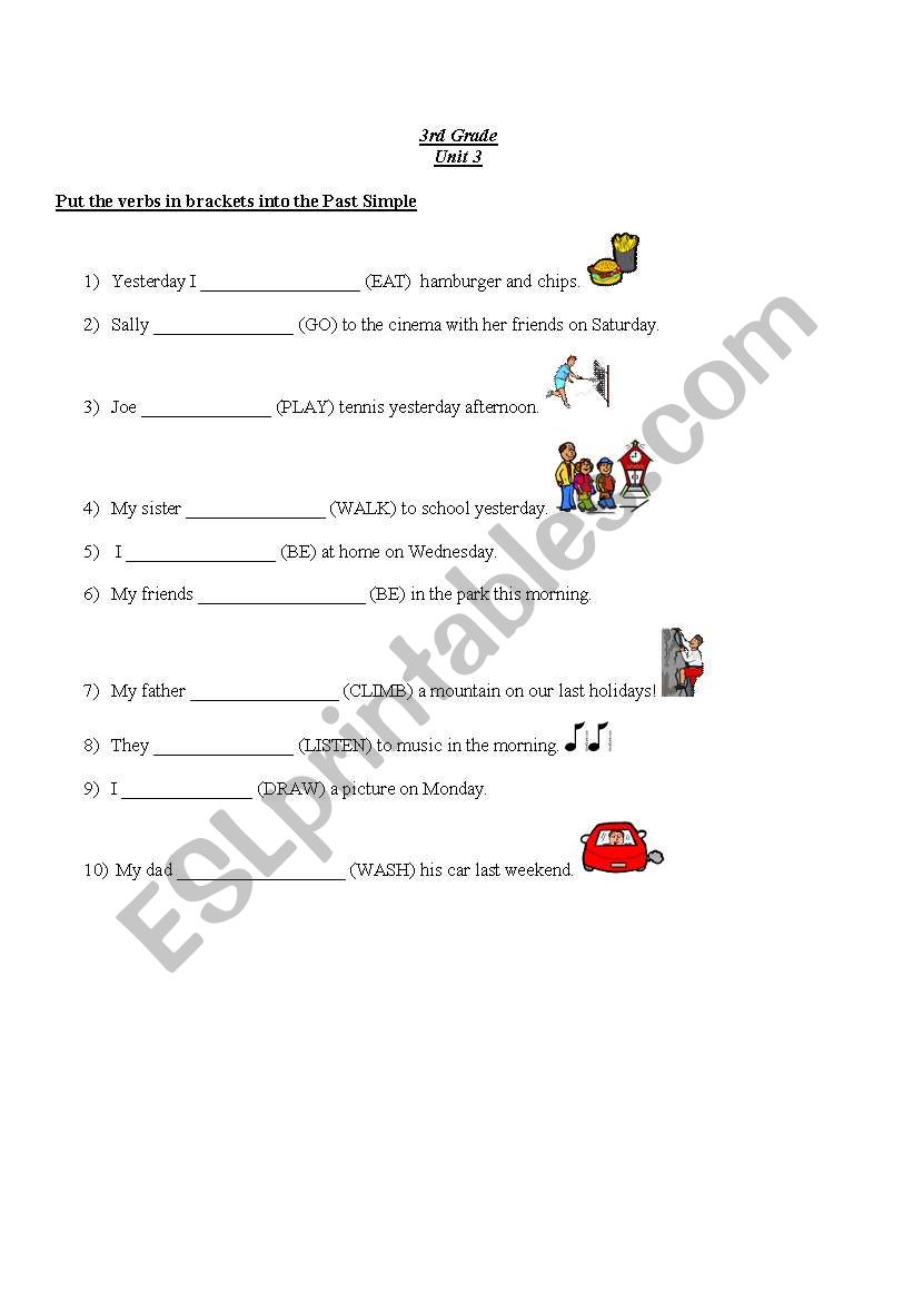 Past simple worksheet