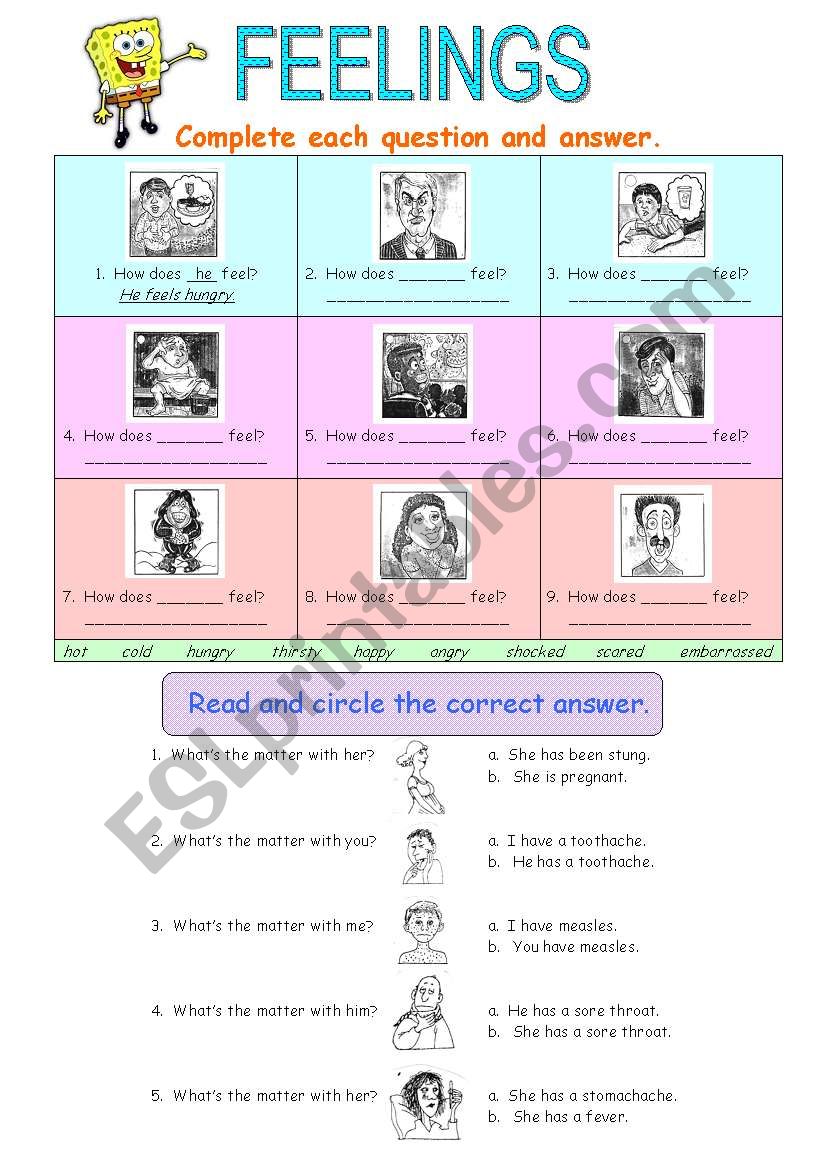 Feelings worksheet