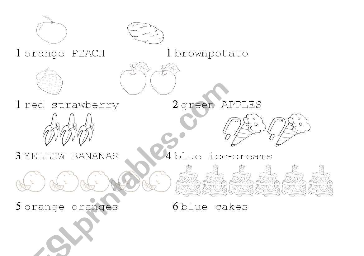 Food Writing & Colouring Practice