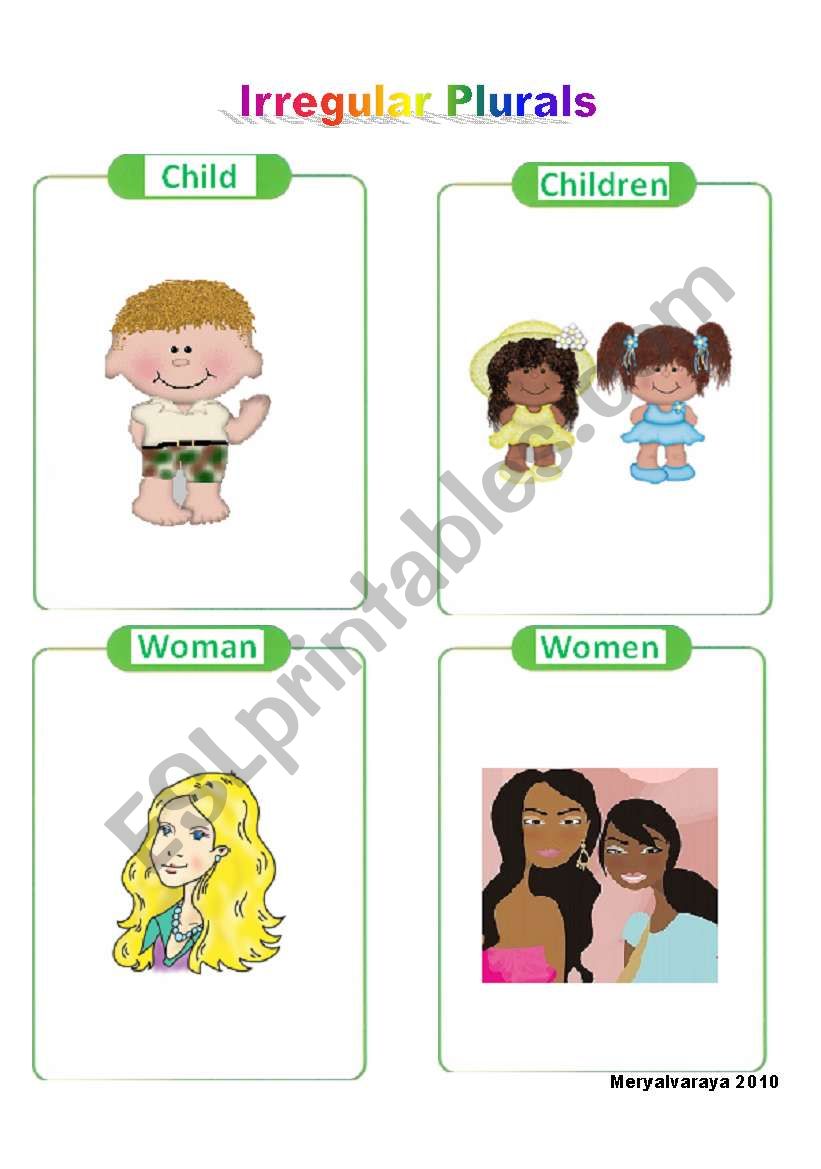 Irregulars Plurals 2/5 worksheet