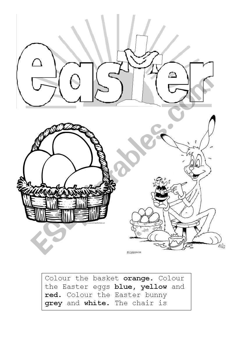 easter worksheet following instructions