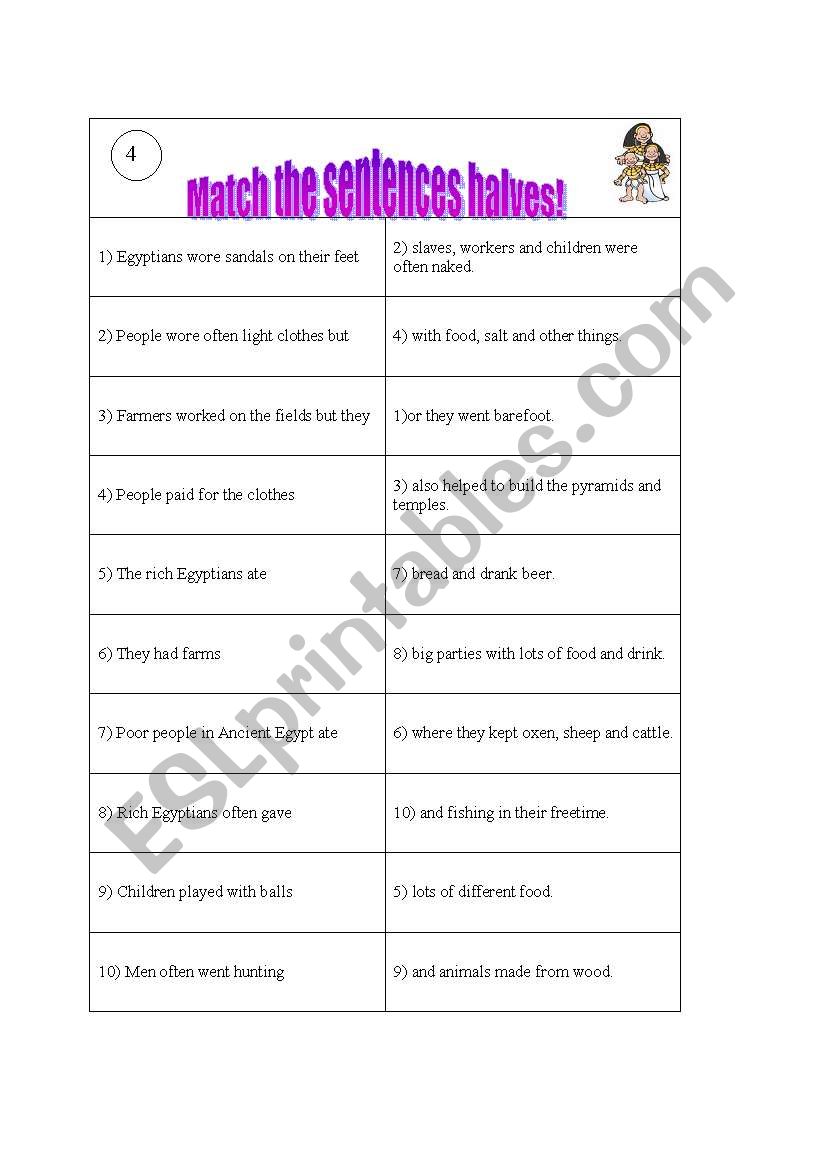 Ancient Egypt - Daily life - ESL worksheet by LeisaMi.