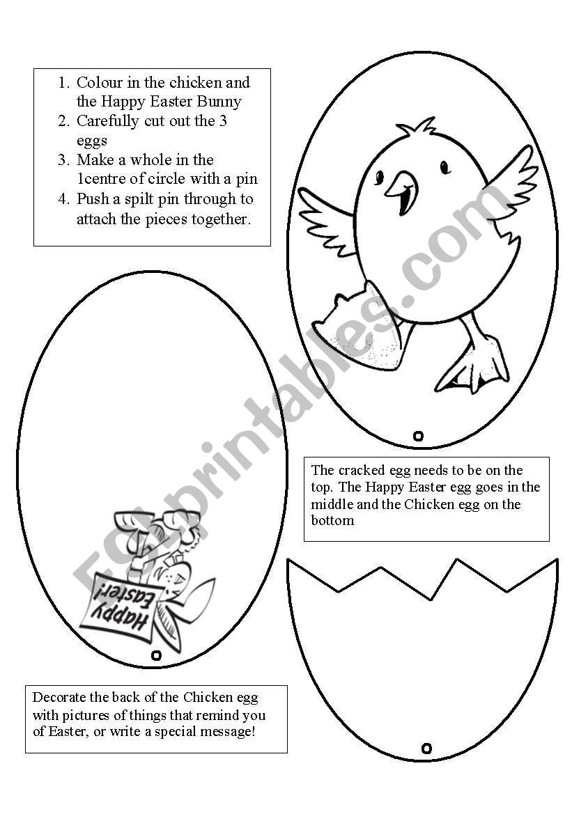 Easter Egg Card worksheet