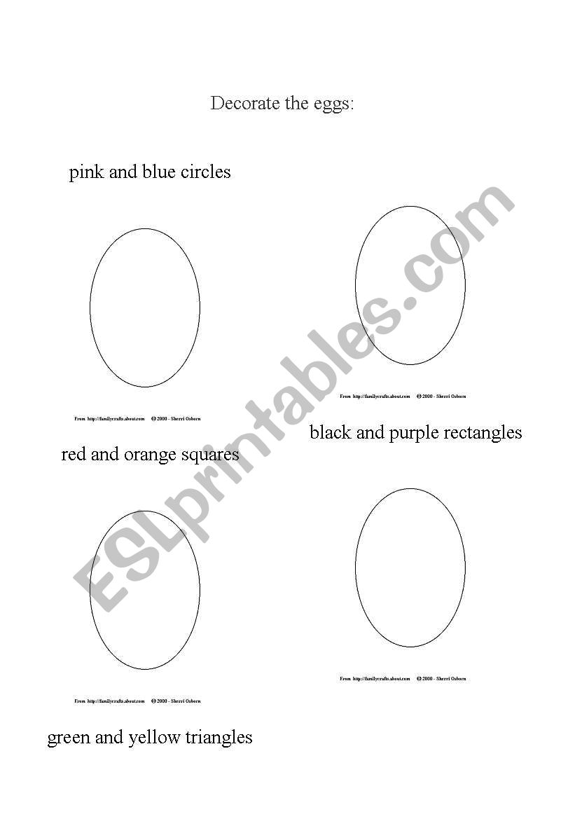 Easter eggs worksheet