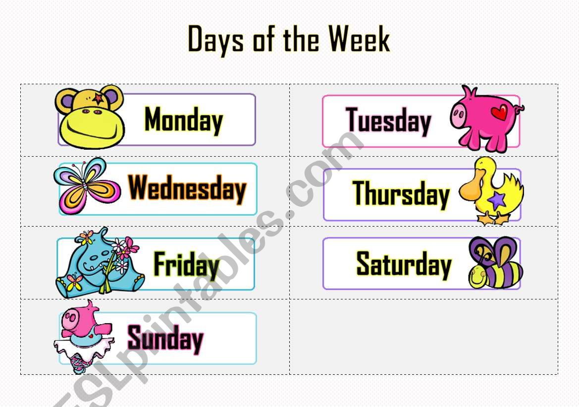 DAYS OF WEEK worksheet