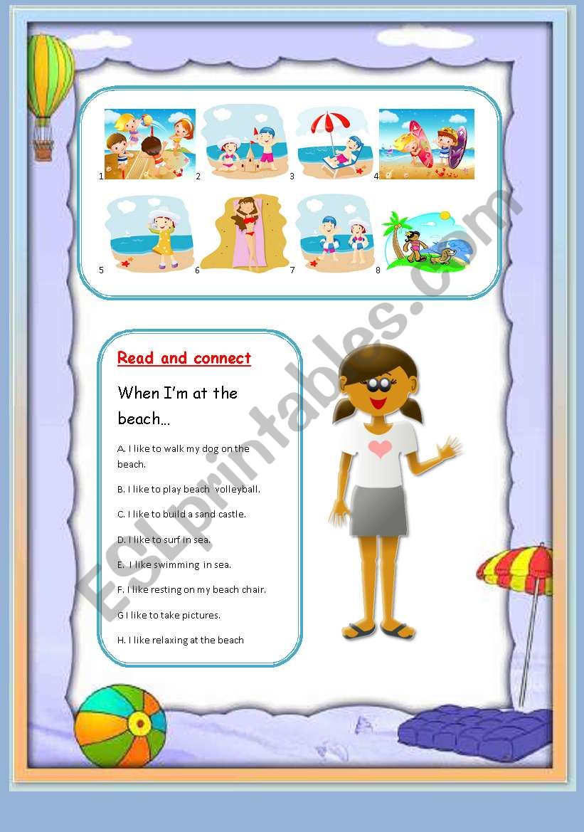 beach fun 2/3 worksheet