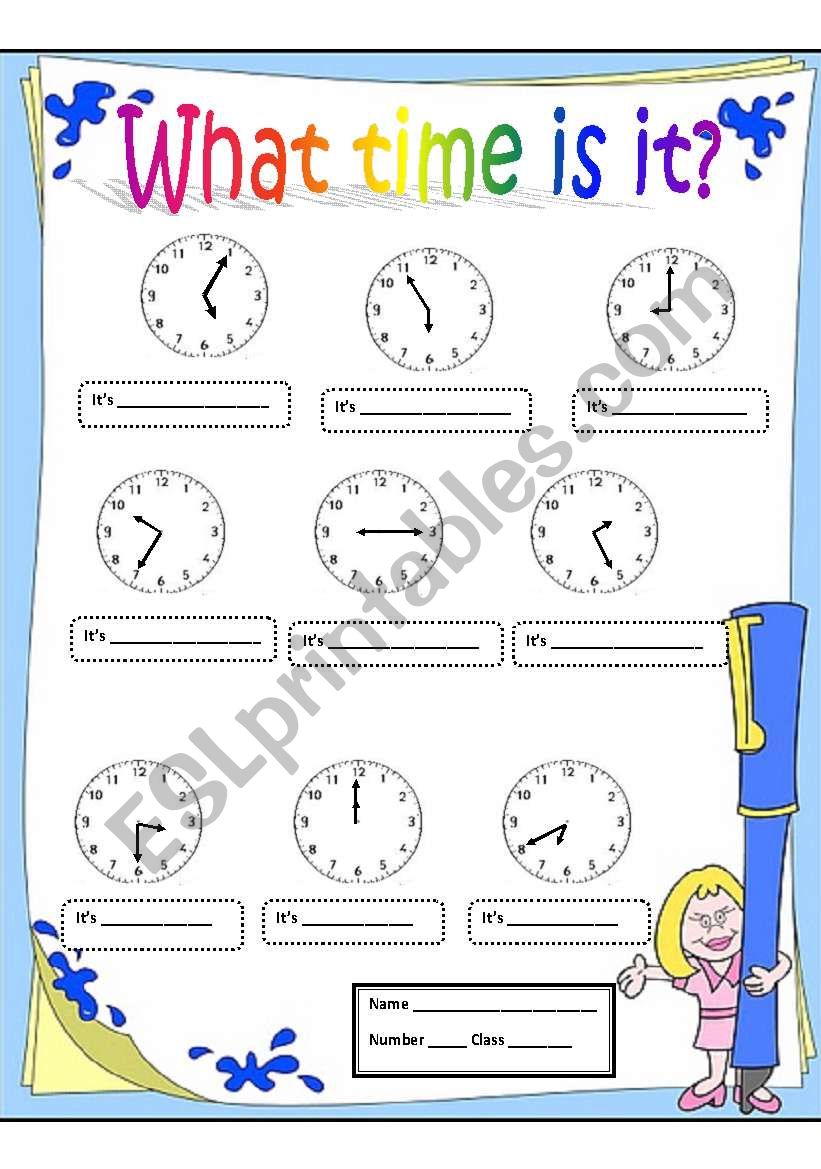 WHAT TIME IS IT? worksheet