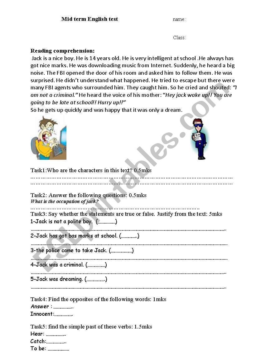 ENGLISH TEST  worksheet