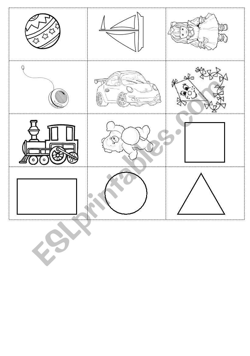 Toys and shapes worksheet