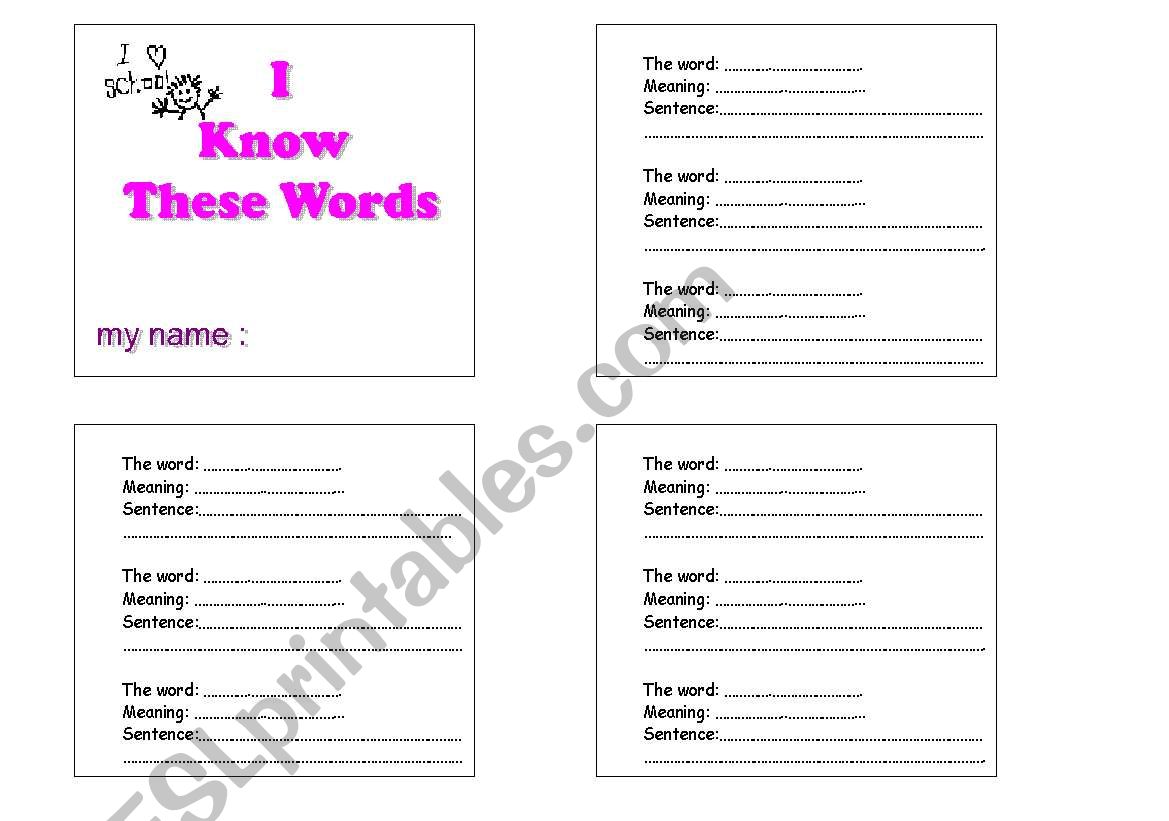 classroom dictionary worksheet