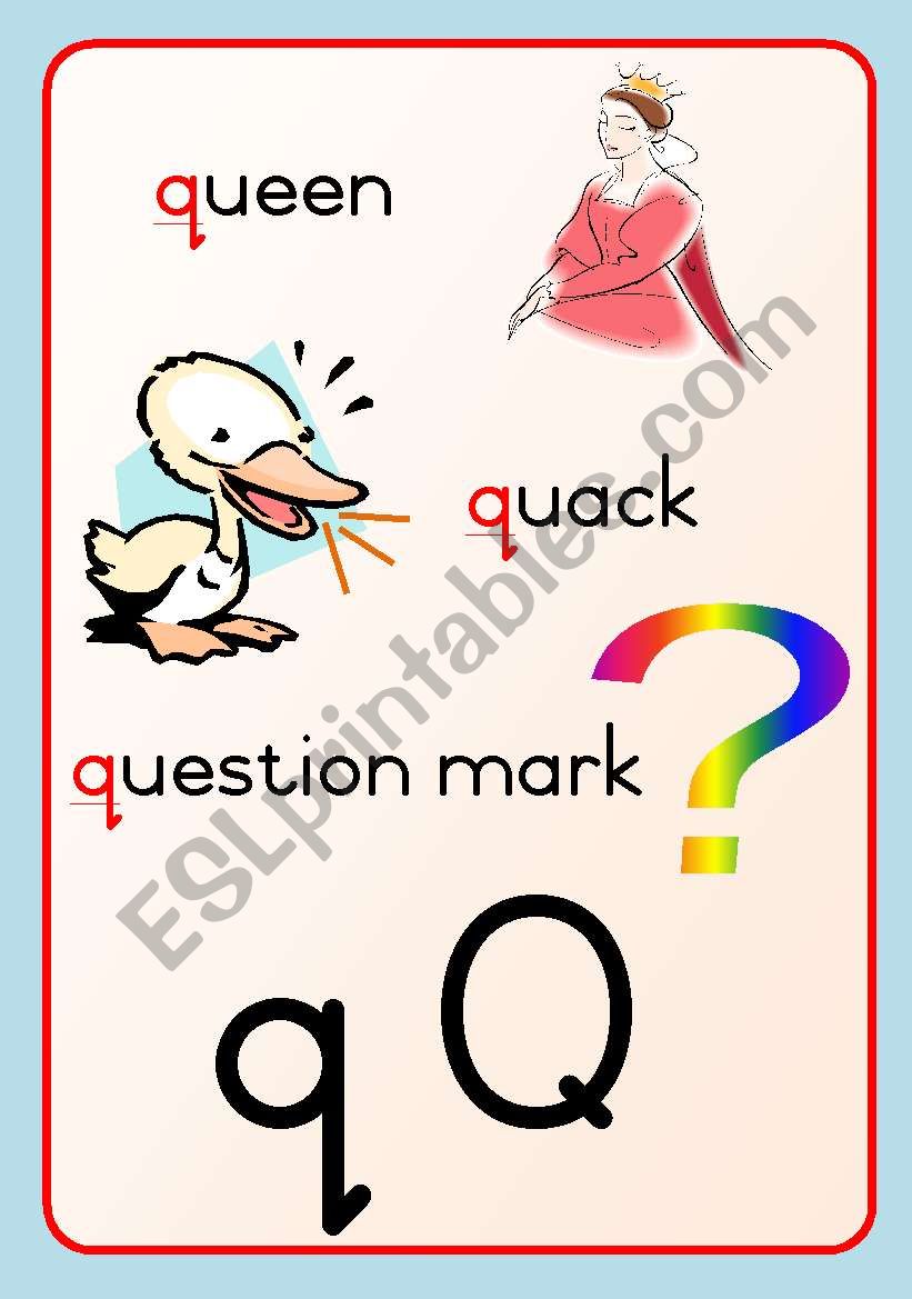 Alphabet / Wall freeze Q-T worksheet