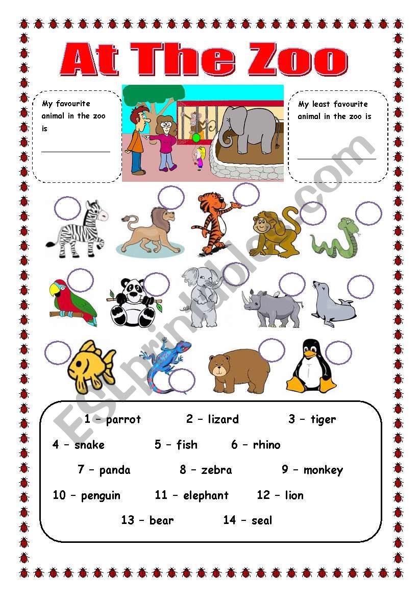 Zoo Animals worksheet