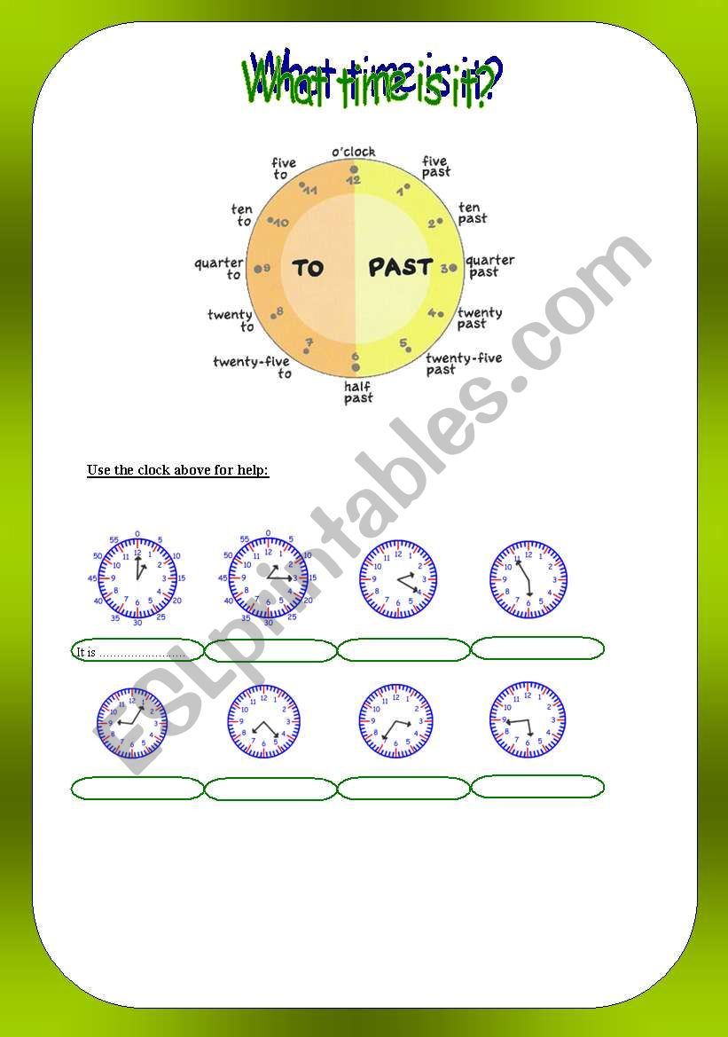 What time is it? worksheet