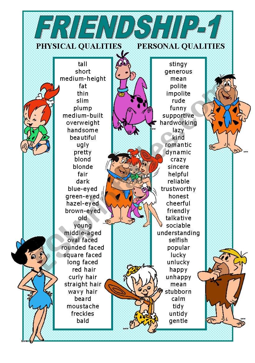 FRIENDSHIP - PHYSICAL AND PERSONAL QUALITIES POSTER - 1
