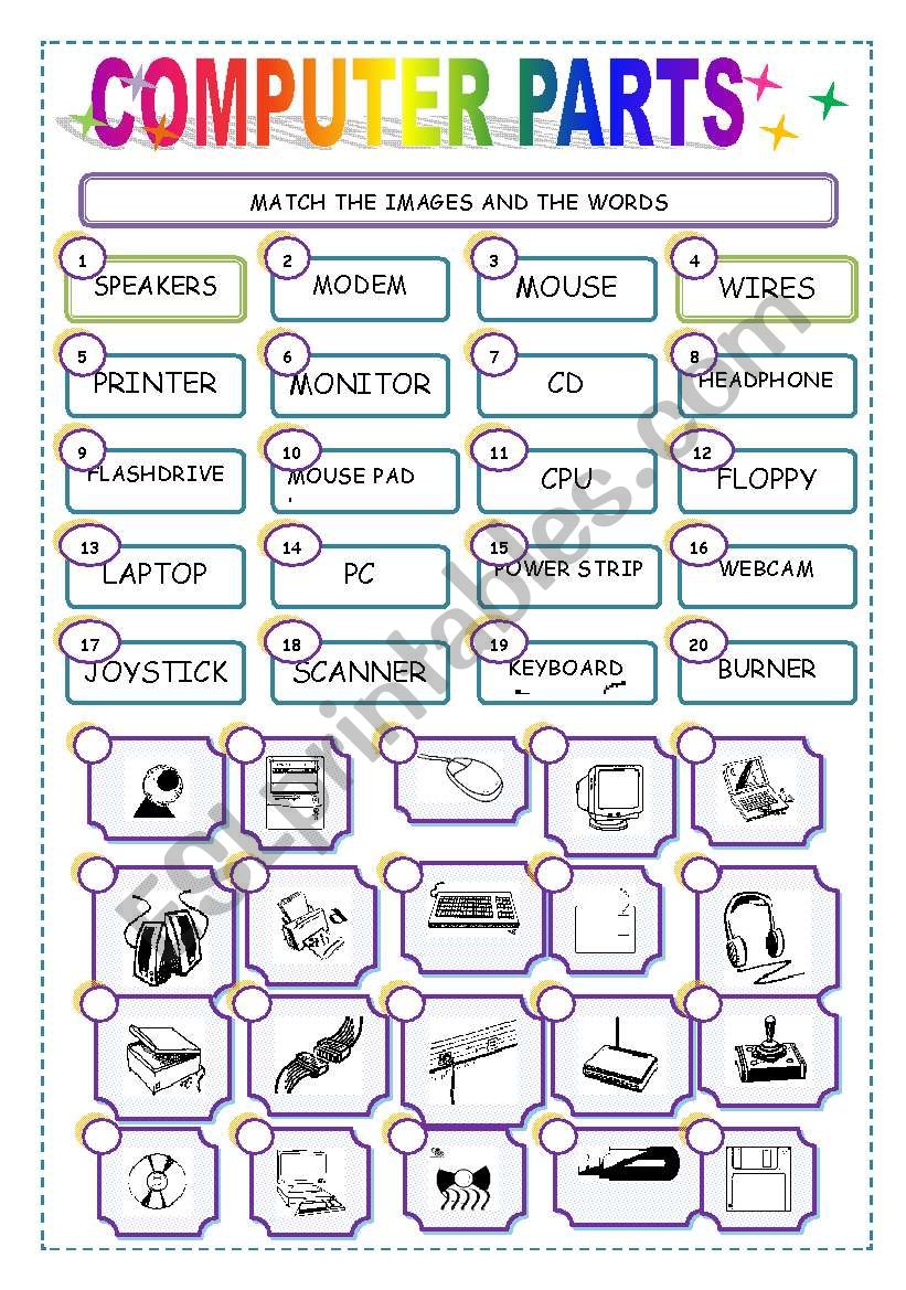 Computer Parts Match worksheet