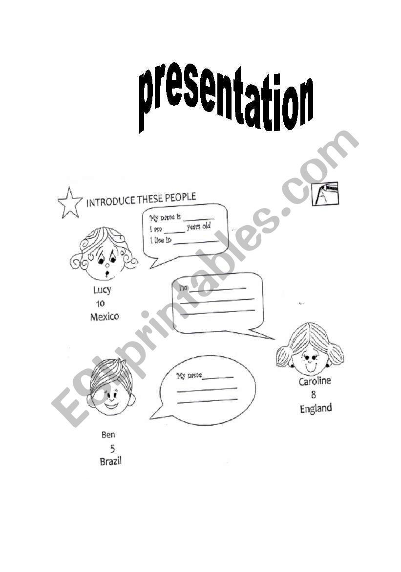 presentation worksheet