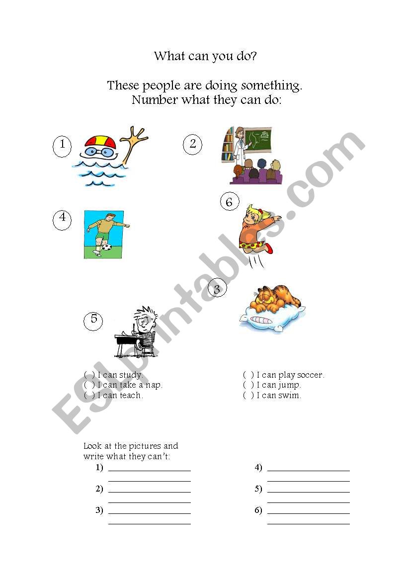 What can you do? worksheet