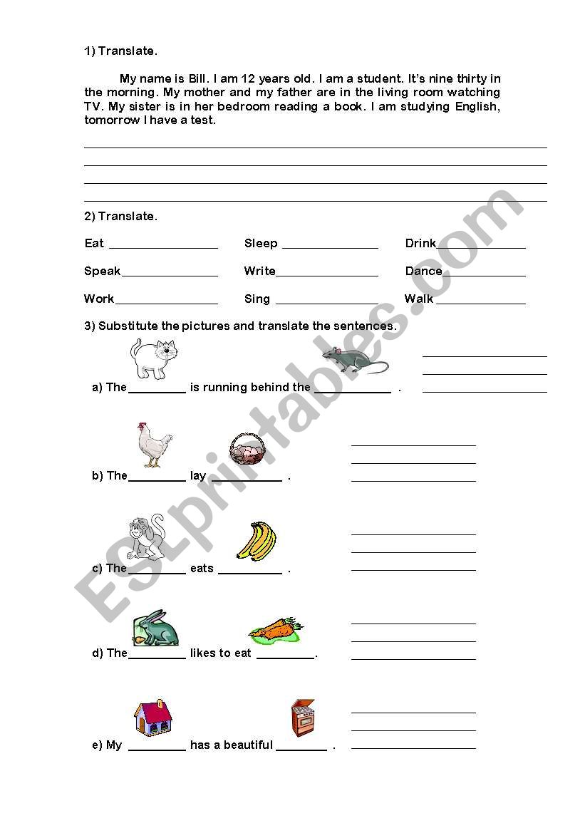 Verbs worksheet