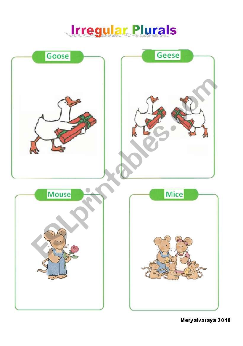 Irregulars Plurals 4/5 worksheet