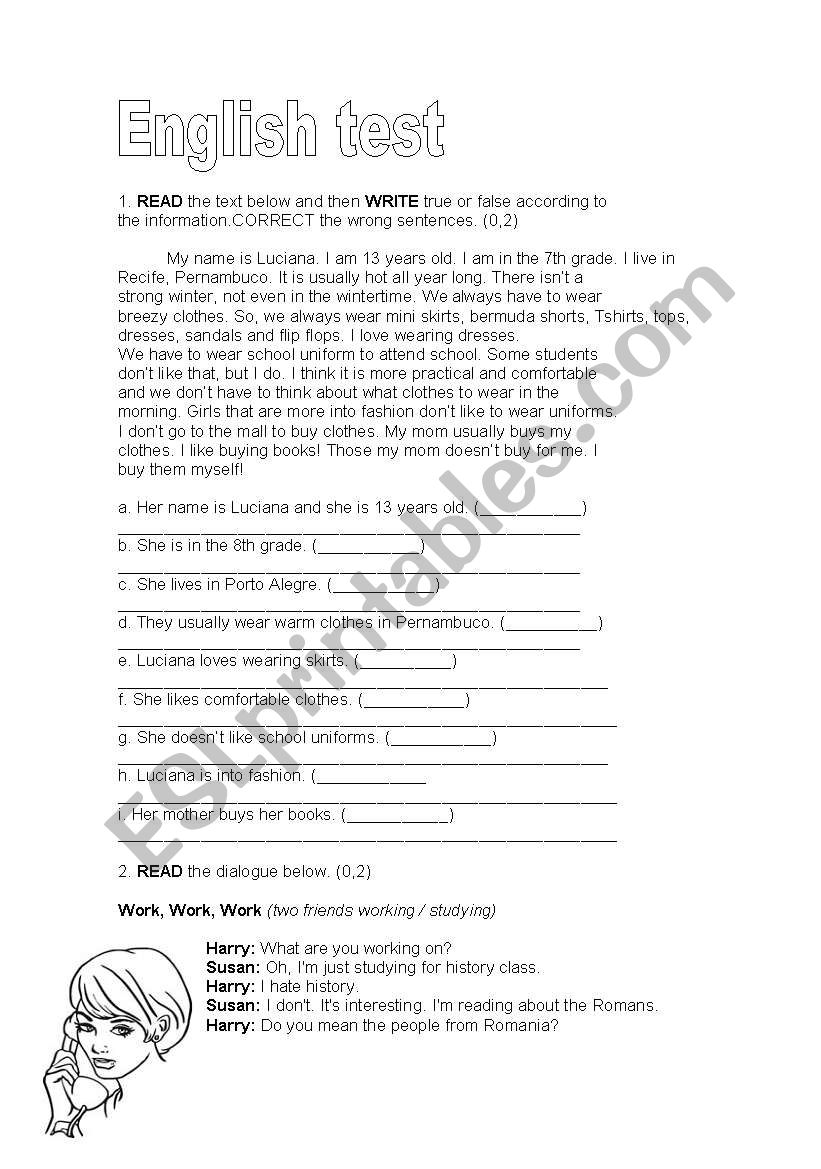 review of english structures worksheet