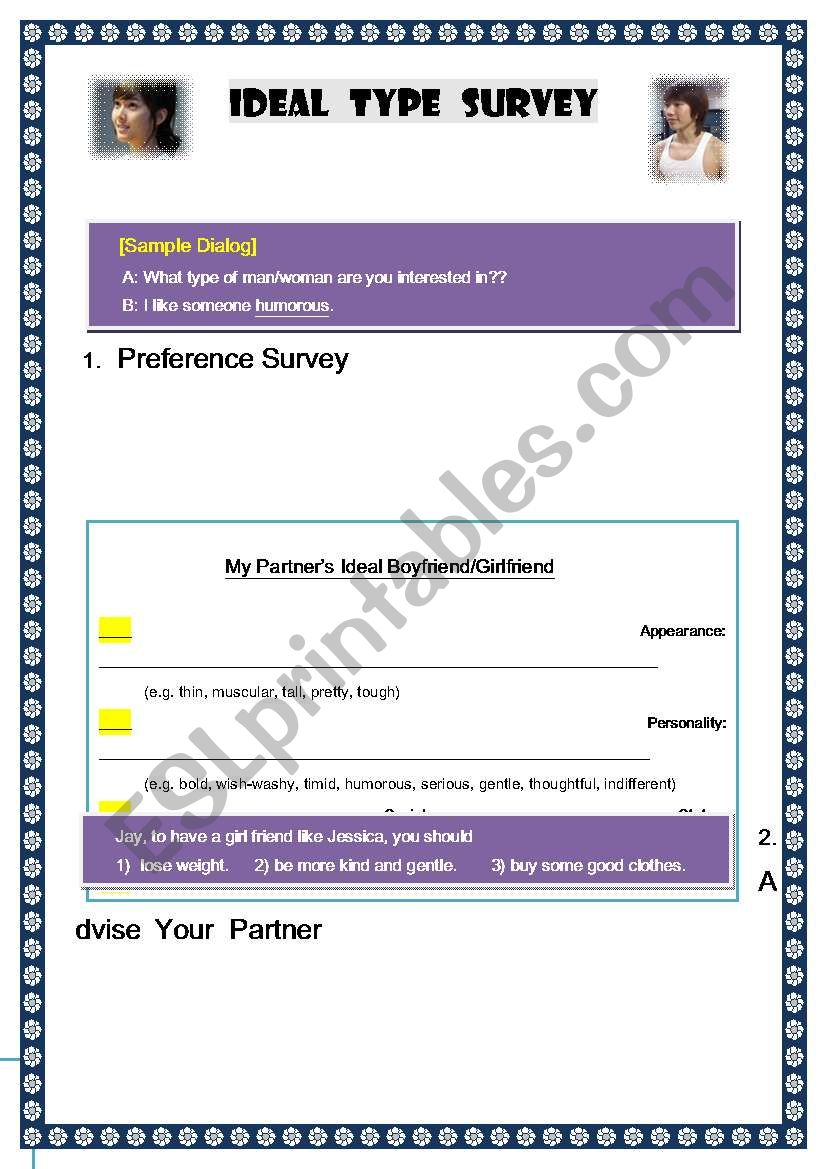 Ideal Type Survey worksheet