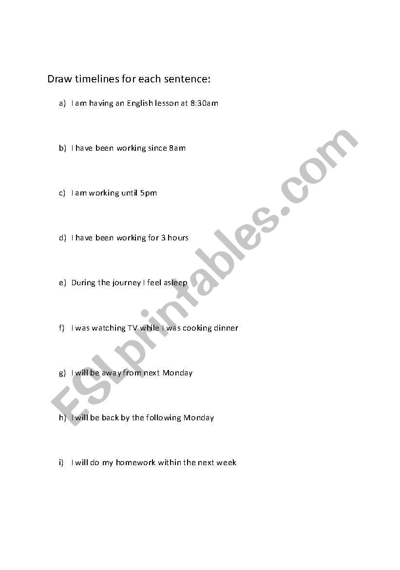 Prepositions of time worksheet