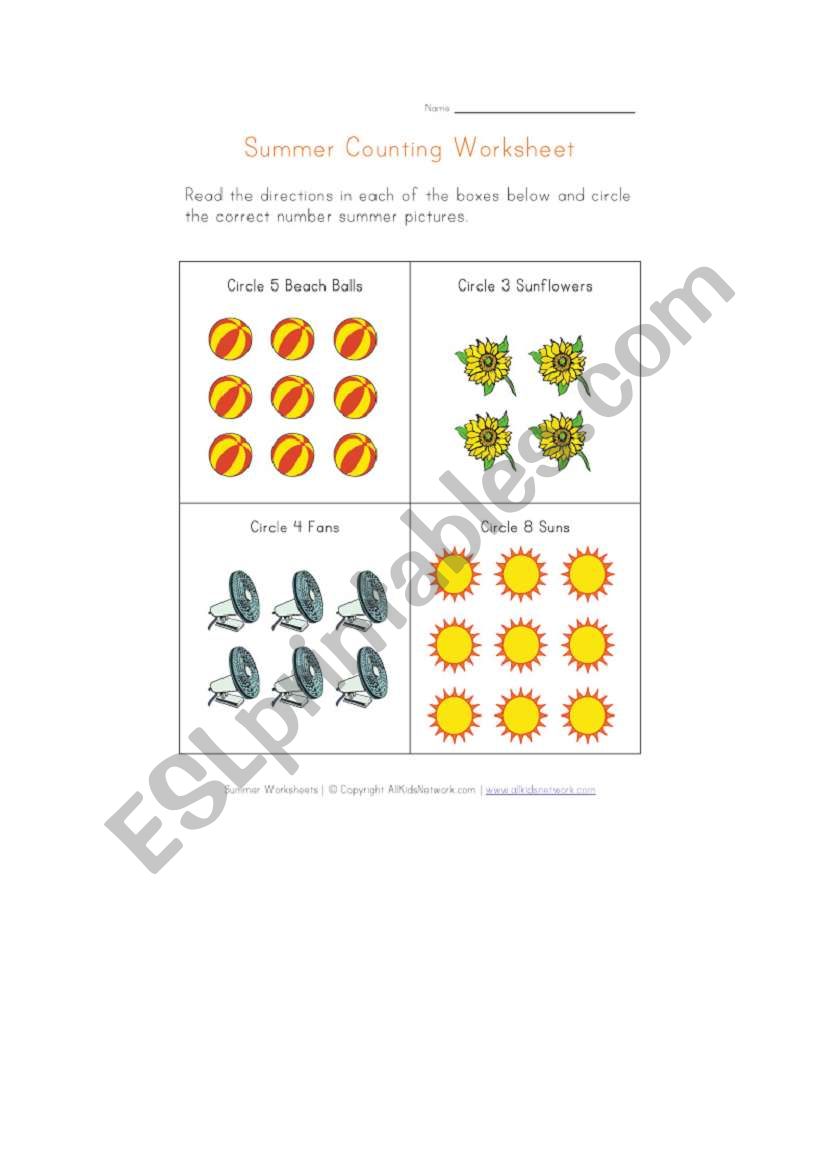 counting worksheet