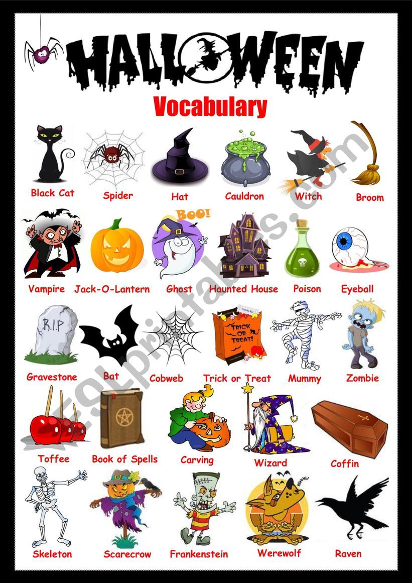 Halloween Vocabulary worksheet