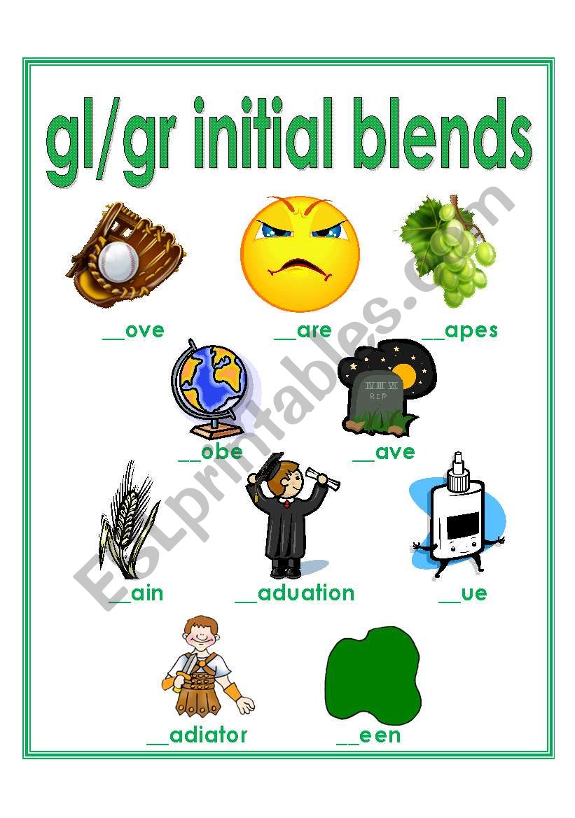 gl/gr initial blends worksheet