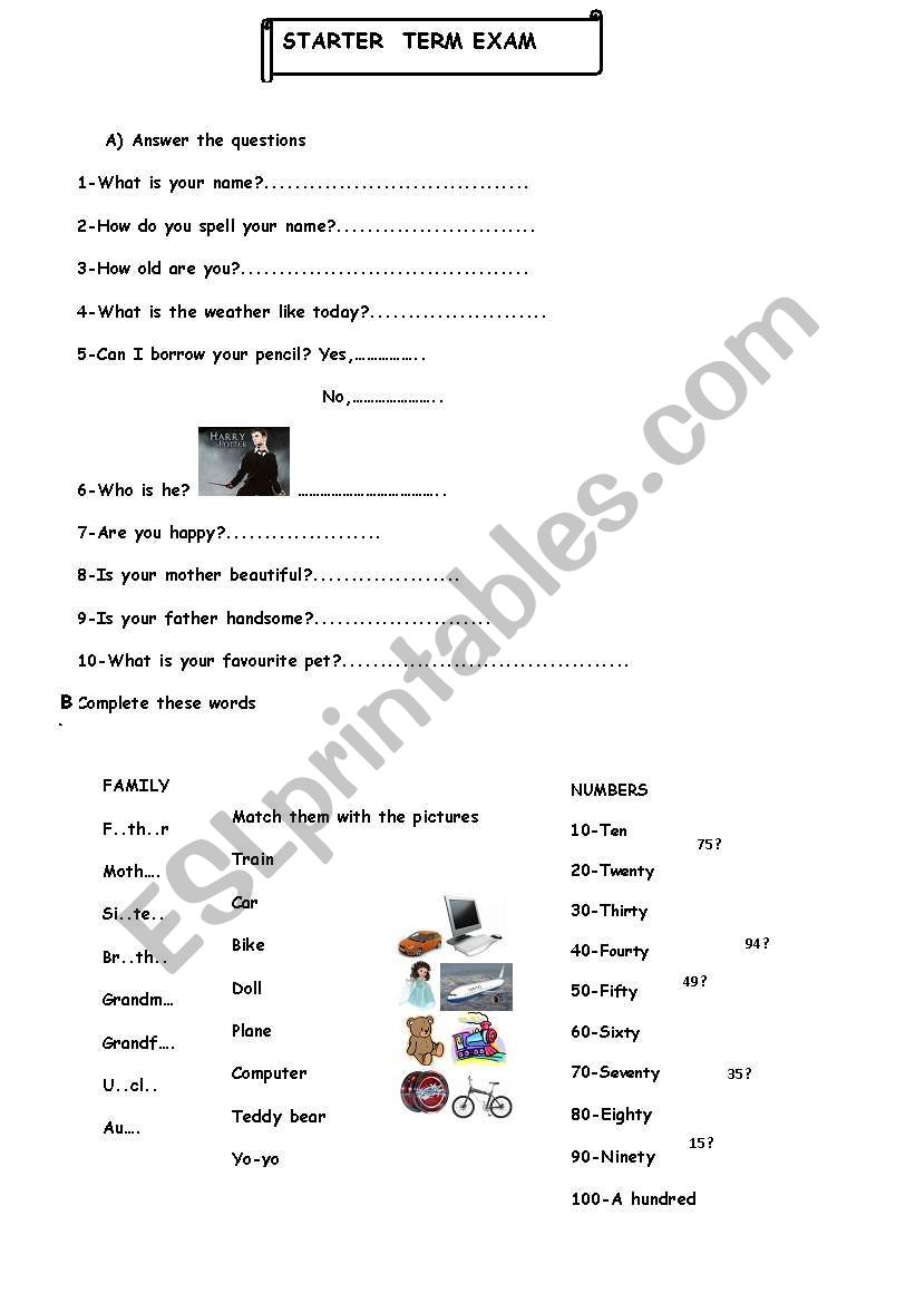 revision worksheet worksheet