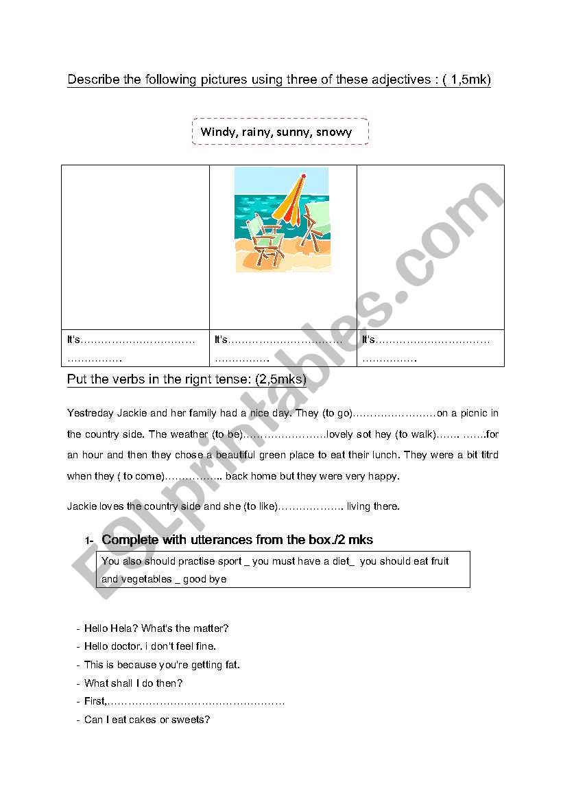 language for 7th worksheet